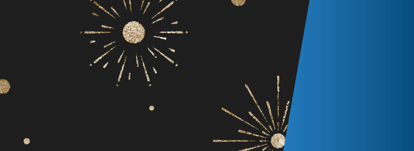 Gold fireworks on a black background